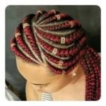 red ghana cornrows