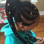 Fishbone Braids High Ponytail With Gold Beads