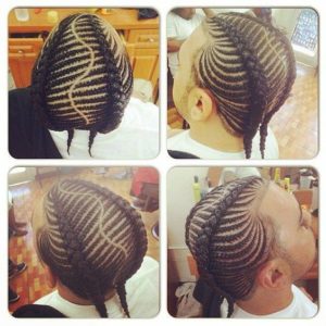 Fishbone Braids With S-Shaped Part