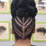 cornrow high bun