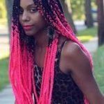 ombre box braids pink
