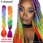 ombre box braids rainbow