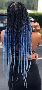 Blue Ombre Triangle Box Braids