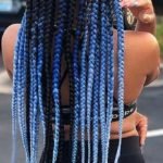 Blue Ombre Triangle Box Braids