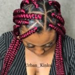 Chunky Red Triangle Box Braids