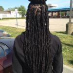 Half Up Half Down Triangle Box Braids