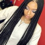 Long lemonade braids with middle part