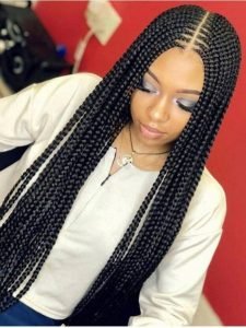 lemonade braids with middle part