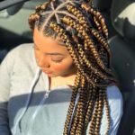 Medium Sized Blonde Triangle Box Braids