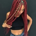 Red Triangle Box Braids
