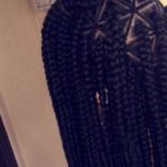 Triangle Box Braids With Cornrowed Parts
