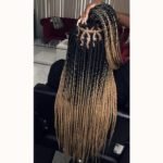 blonde ombre triangle part box braids