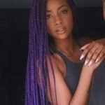 long purple box braids