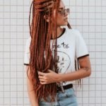 reddish blonde box braids