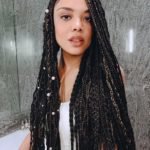 small box braids with beads pearls