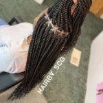 small box braids with triangle parts