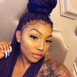 small purple box braids