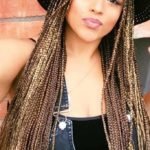 sun streaked small box braids