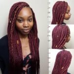 Accessorized Burgundy Box Braids
