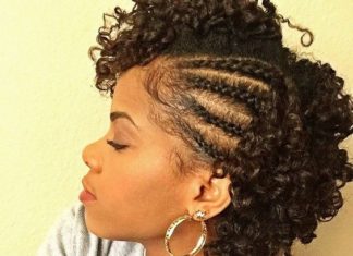 Braid and Curl WIth Cornrows