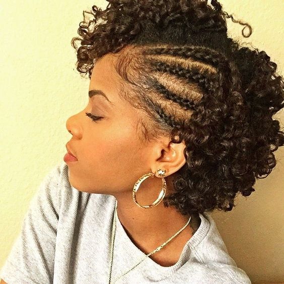 Braid and Curl WIth Cornrows