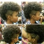 Braided Frohawk on Transitioning Hair