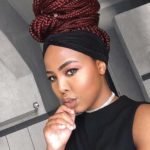 Burgundy Box Braids High Bun