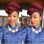 Burgundy Box Braids With Twisted Bangs