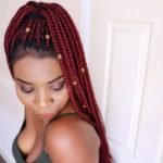 Chic Burgundy Box Braids High Ponytail