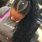 Cornrows With Curly High Ponytail