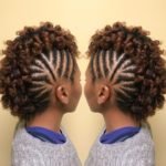 Curly Braided Frohawk on Transitioning Hair