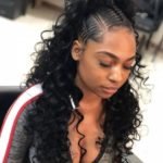 Curly Weave With Multi-Sized Cornrows