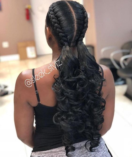 French Braid Box Braid Hairstyles With Weave