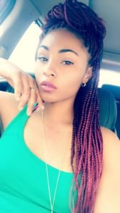 Half Up Half Down Burgundy Box Braids