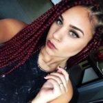 Medium Burgundy Box Braids