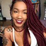Medium Sized Burgundy Box Braids