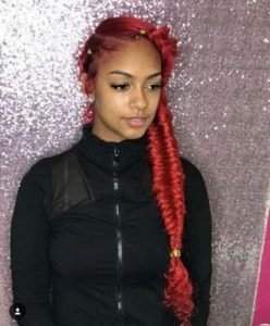 Red Fishtail Butterfly Braids