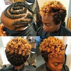 Black and Blonde Tapered Crochet Curls