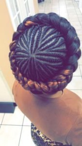 Halo Braid With Cornrowed Design