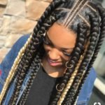 Jumbo Box Braids With Cornrows