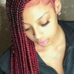 Red Sideswept Cornrows