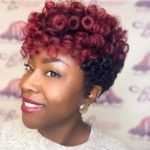 Red and Black Crochet Pin Curls