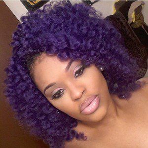 Shoulder Length Purple Crochet Curls