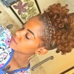 Curly High Puff With Cornrowed Headband