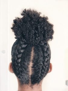 High Puff With Cornrows
