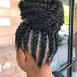 Twist Braids High Bun With Hair Rings