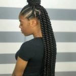 Twist Braids With Half Up High Bun