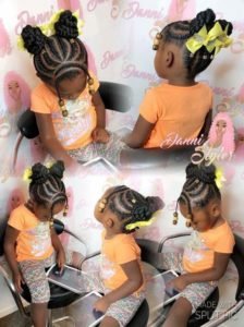 Flat Twist Updo With Beaded Bangs