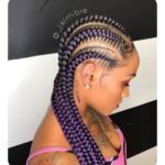 Purple Straight Back Stitch Braids