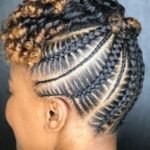Stitch Braids Updo With Curls